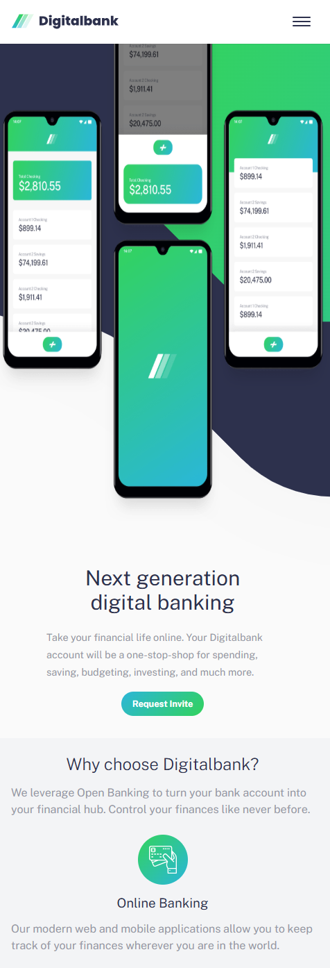 Digitalbank mobile preview